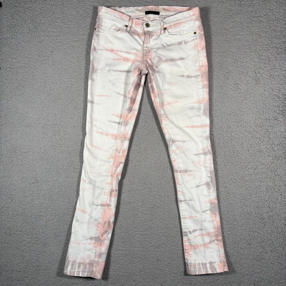 Levi's 421 Skinny White Tie Dye‎ Jeans Juniors 32 x 32.5 Y2K Original